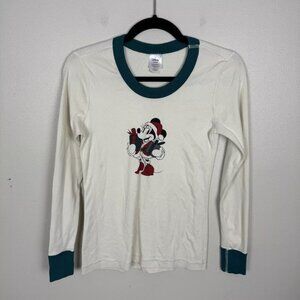 Hanna Andersson Adult Disney Minnie Mouse Holiday Long John Pajama Top XS